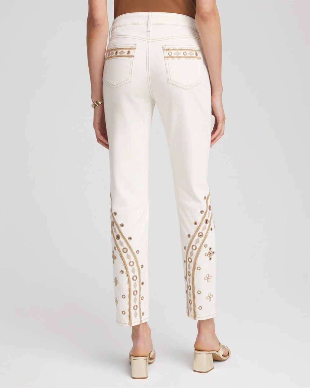 Chico's Everyday | Embellished Girlfriend Slim Ankle Jeans