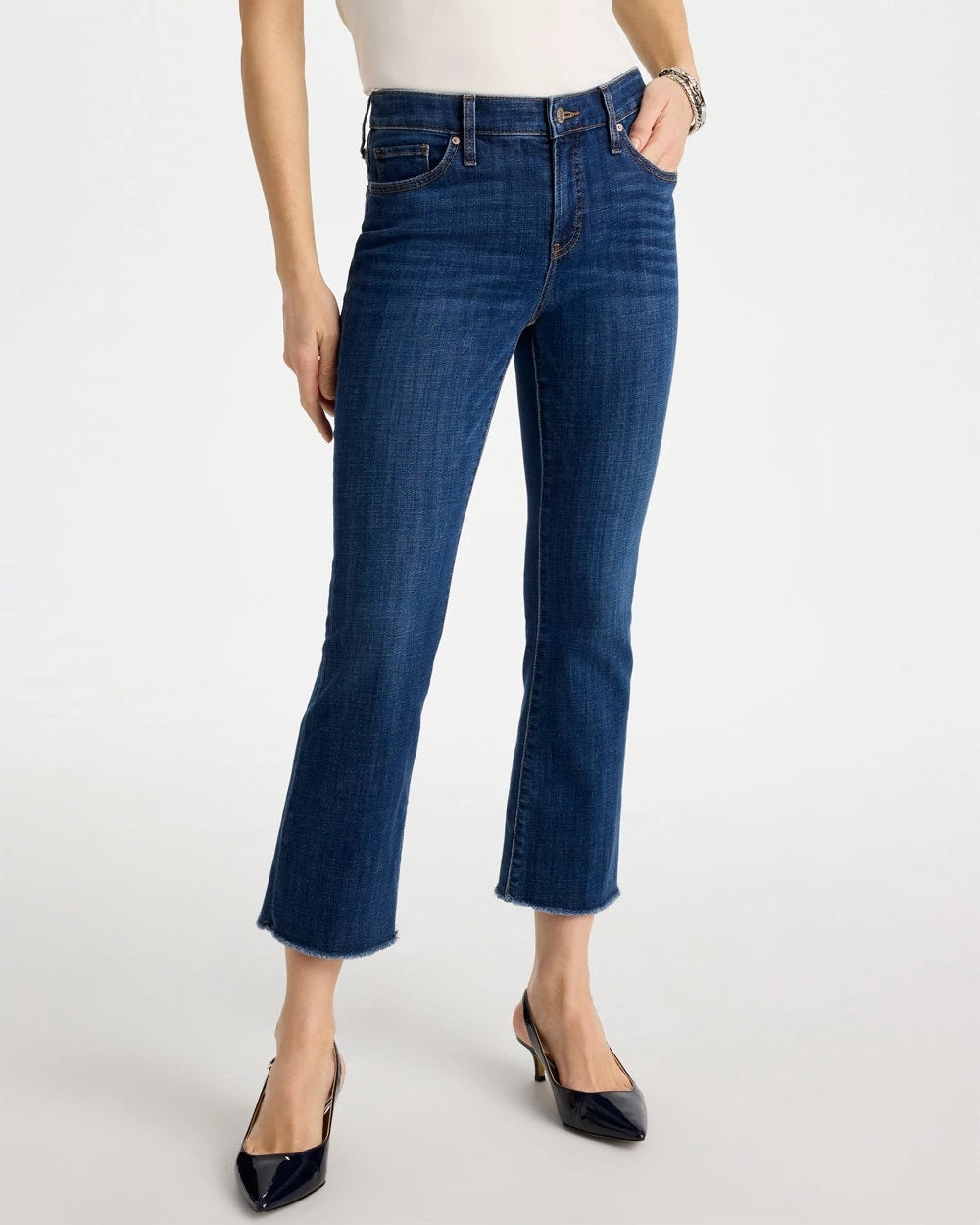 Chico's Recommended | Petite Girlfriend Fray Hem Kick Flares