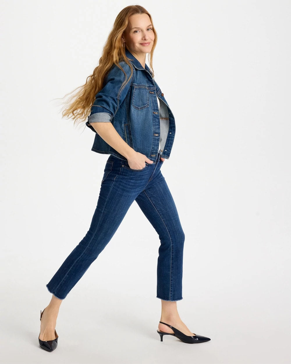 Chico's Recommended | Petite Girlfriend Fray Hem Kick Flares