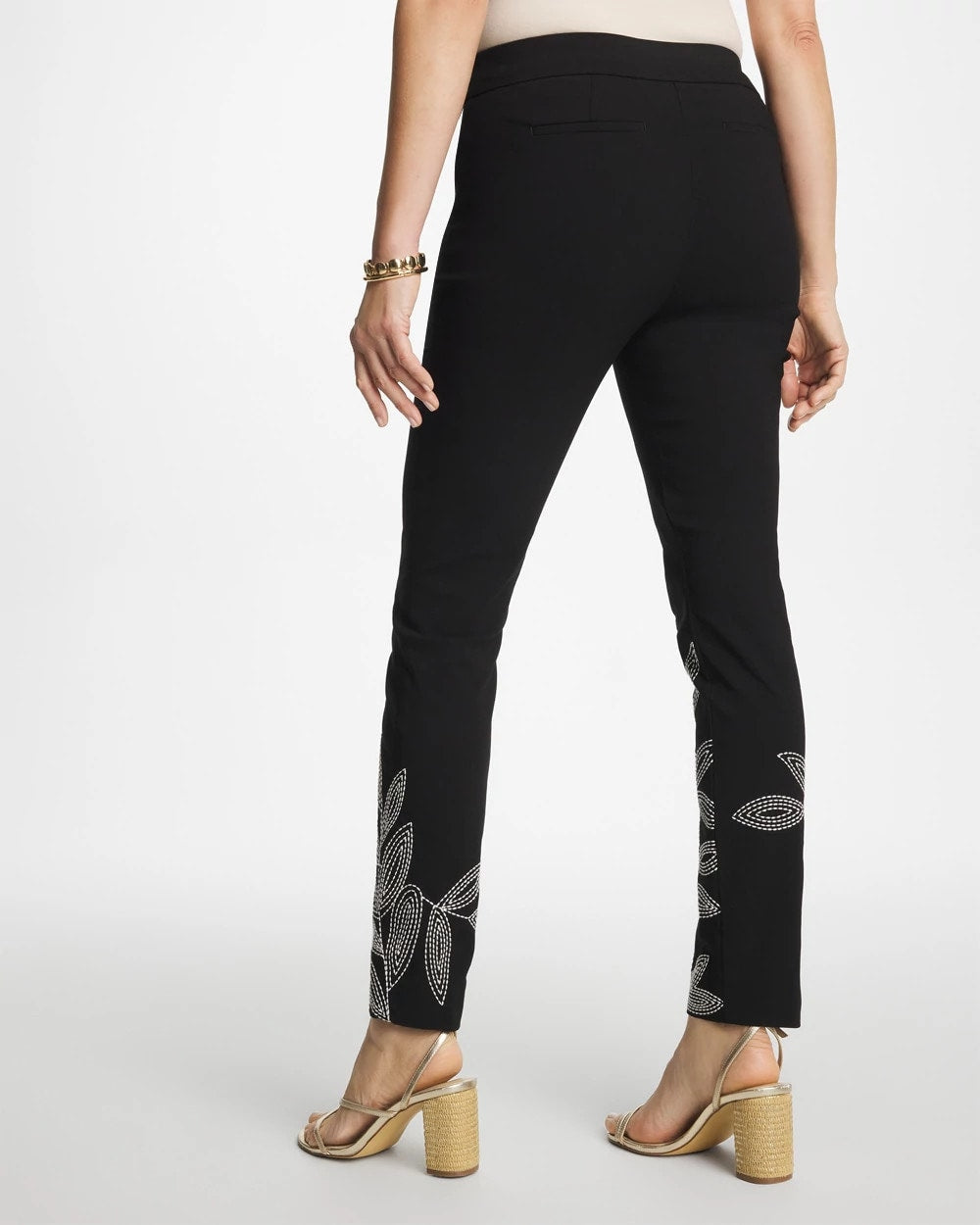 Chico's Sale | Floral Soutache Brigitte™ Slim Pull-On Ankle Pants