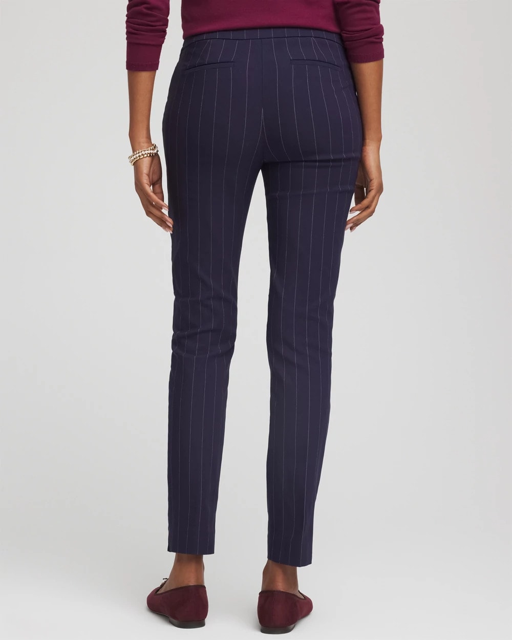 Chico's New | Pinstriped Brigitte™ Slim Pull-On Ankle Pants