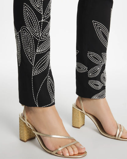 Chico's Latest | Floral Soutache Brigitte™ Slim Pull-On Ankle Pants