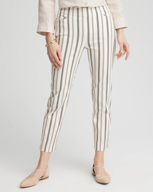 Chico's Value | Brigitte™ Slub Striped Cropped Pants