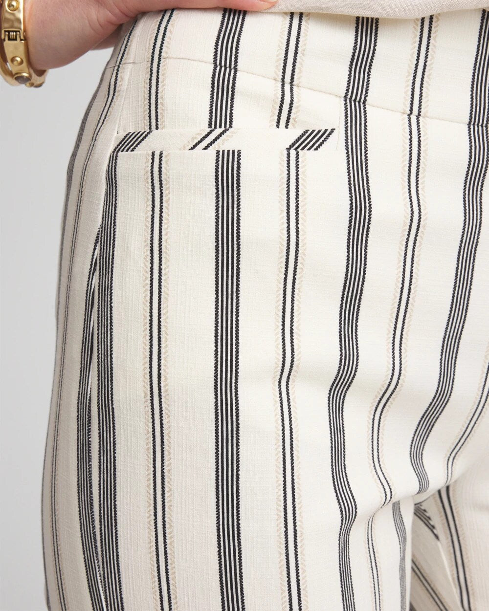 Chico's Value | Brigitte™ Slub Striped Cropped Pants