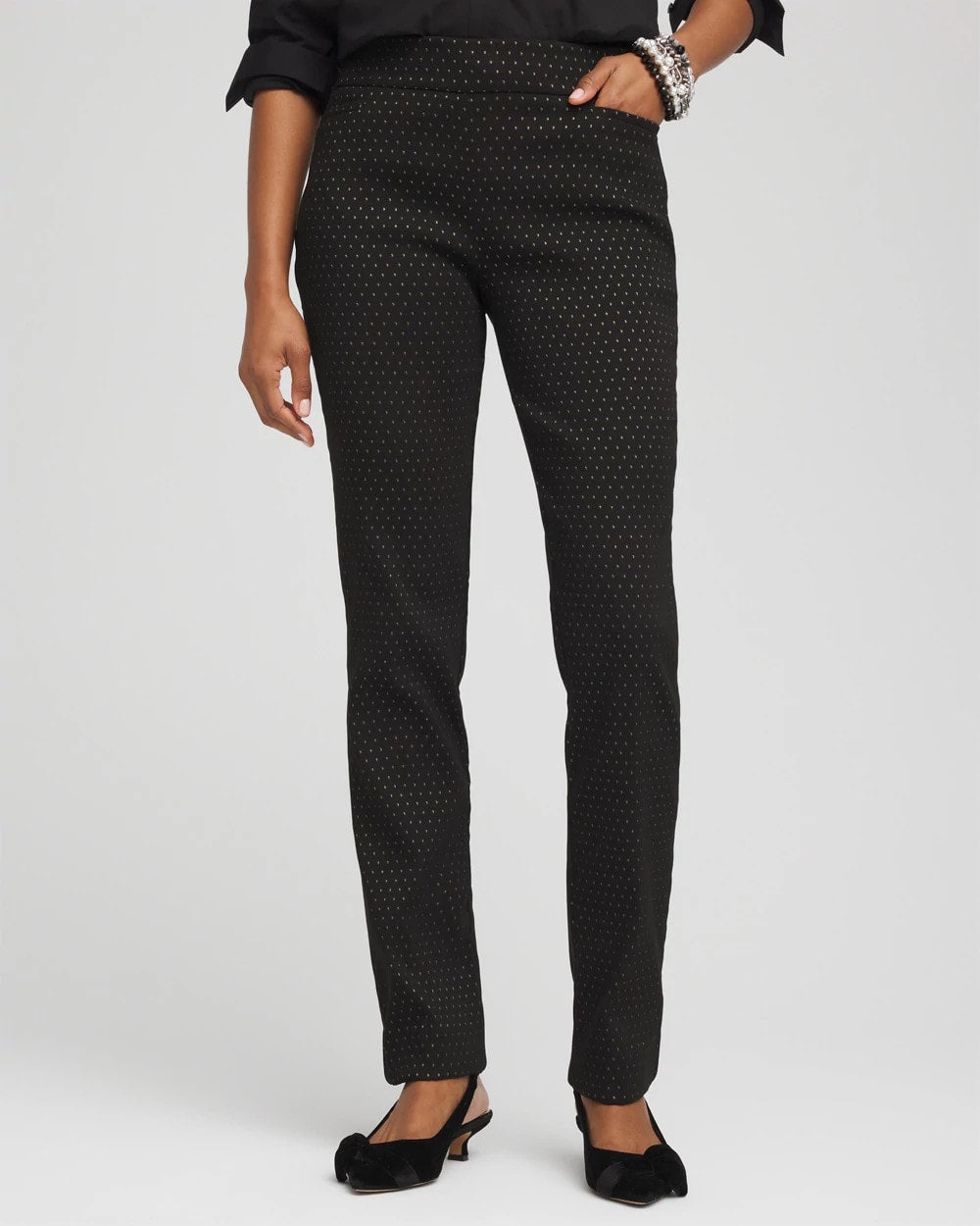 Chico's Popular | Brigitte™ Slim Full-Length Jacquard Pants