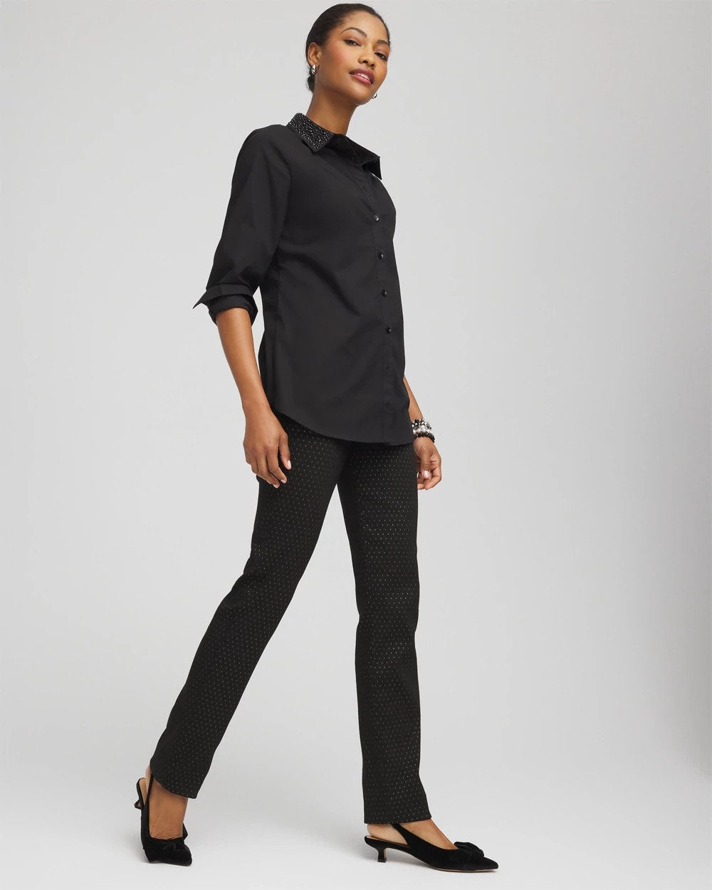 Chico's Popular | Brigitte™ Slim Full-Length Jacquard Pants
