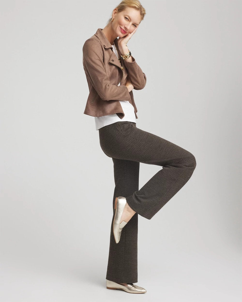 Chico's Customer Favorite | Juliet Jacquard Full-Length Ponte Pants