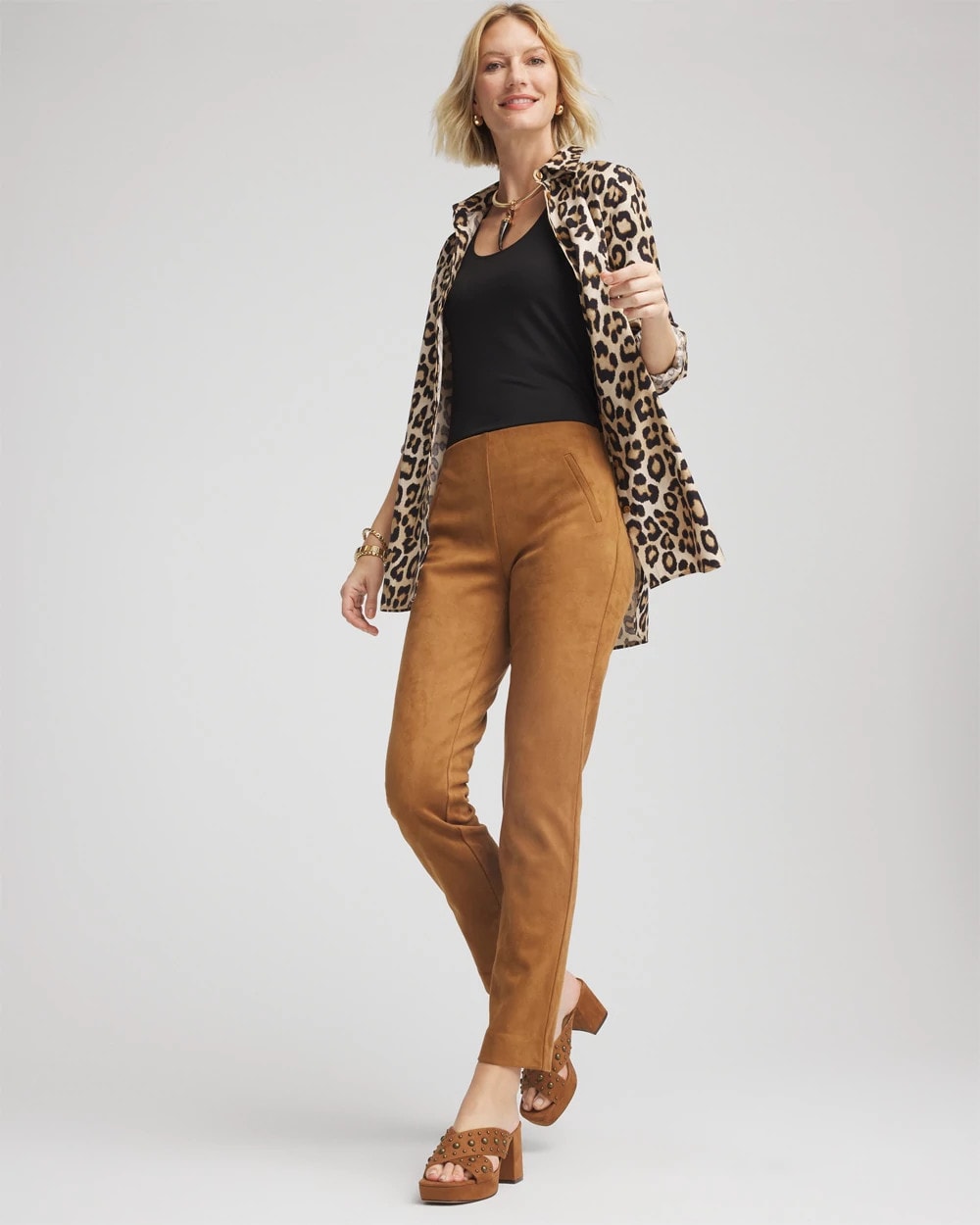 Chico's New | Faux Suede Juliet Slim Ankle Pants