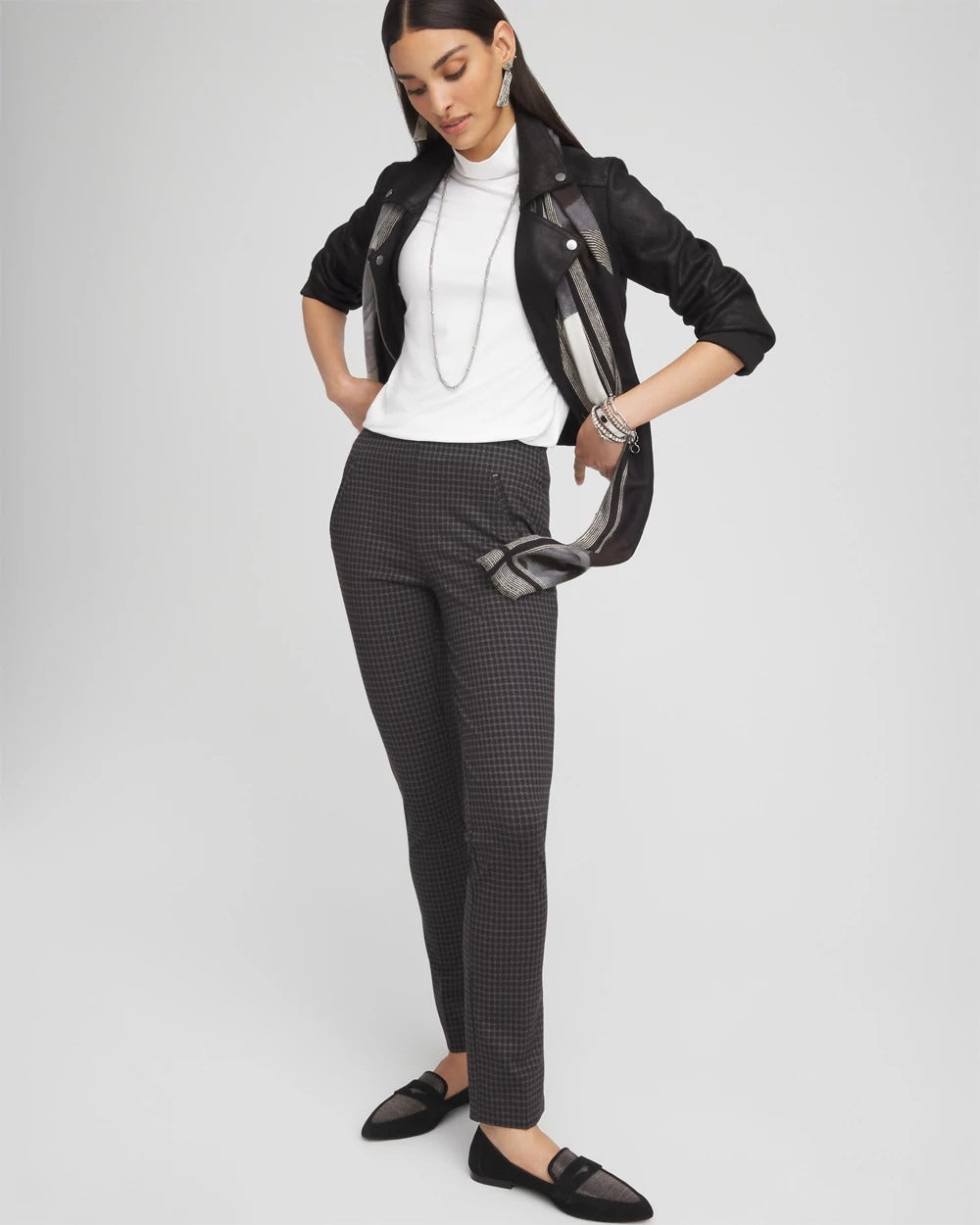 Chico's Premium | Juliet Tonal Check Ankle Pants
