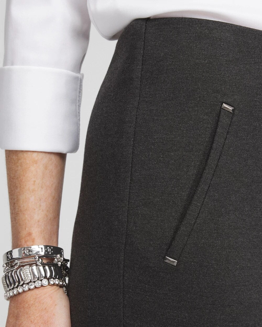 Chico's Premium | Juliet Trim Detail Ponte Ankle Pants
