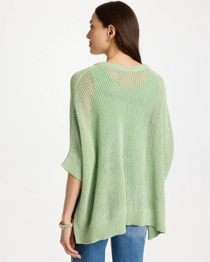 Chico's Classic | Avocado Artistry Open Knit Poncho