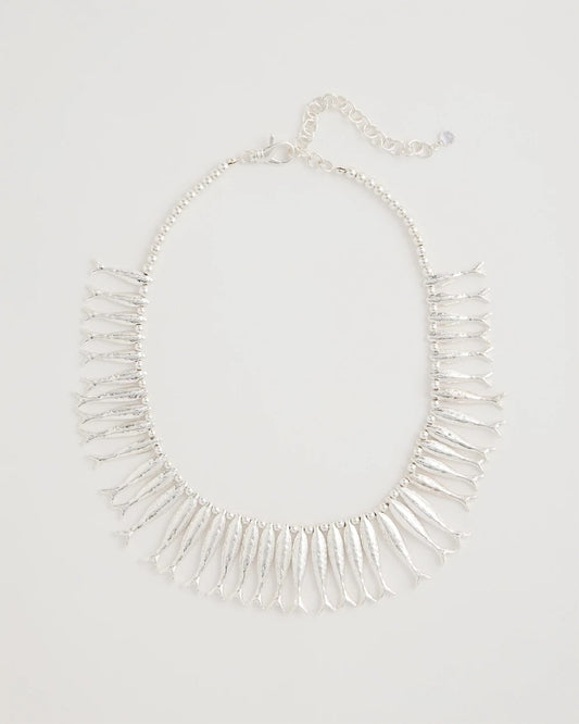 Chico's Classic | Silvertone Fish Collar Necklace