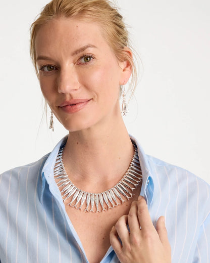 Chico's Classic | Silvertone Fish Collar Necklace