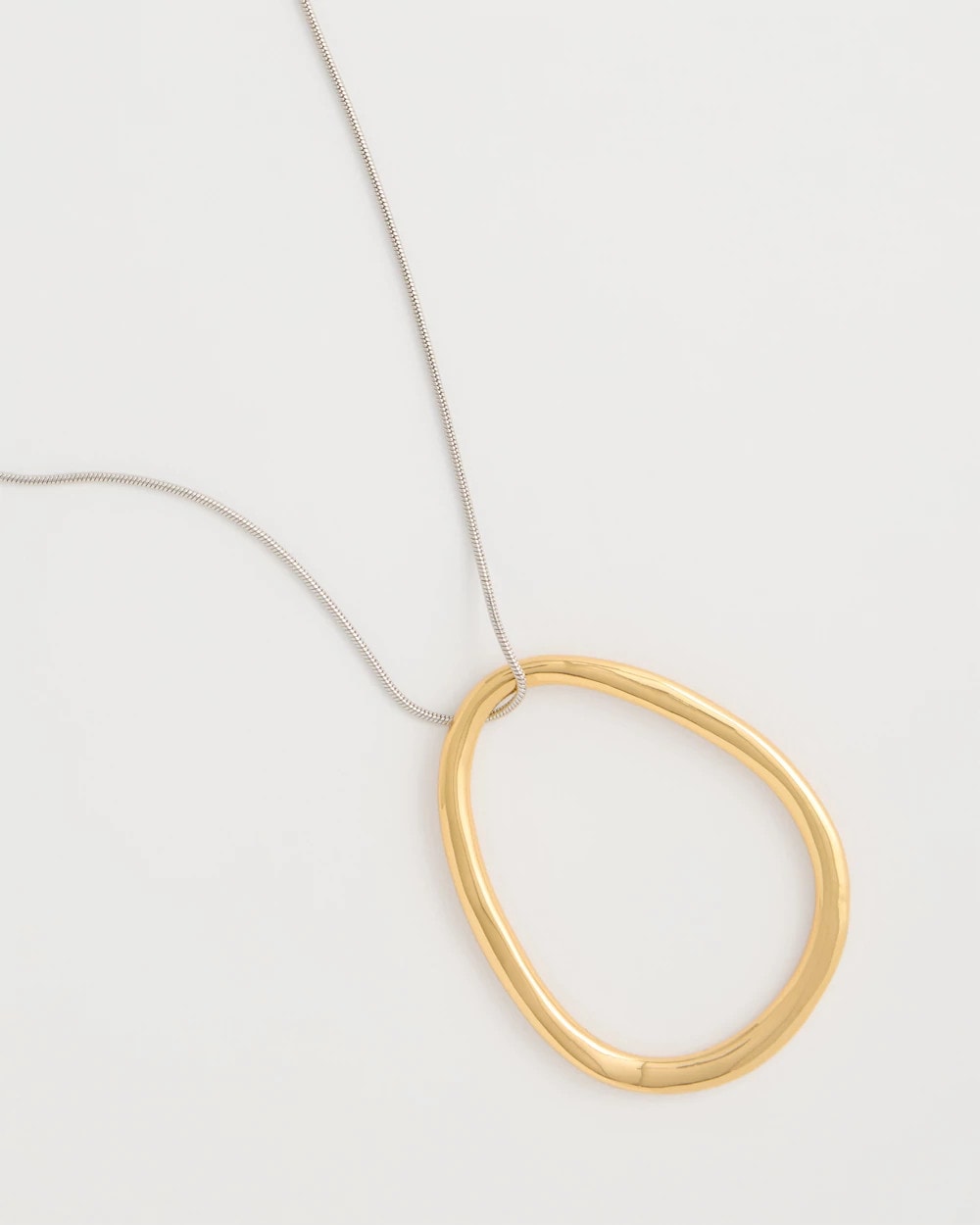 Chico's Smart Buy | Mixed Metal Circle Pendant Necklace