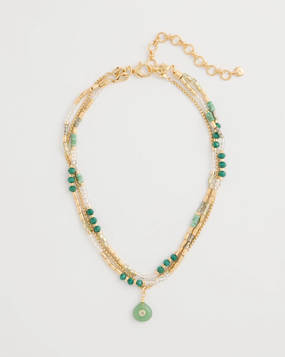 Chico's Exclusive | Aventurine Stone Pendant Necklace