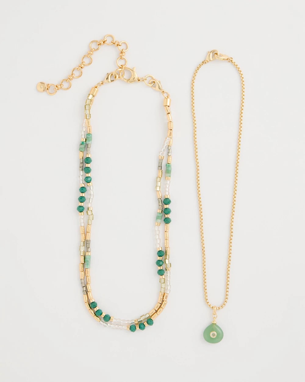 Chico's Exclusive | Aventurine Stone Pendant Necklace