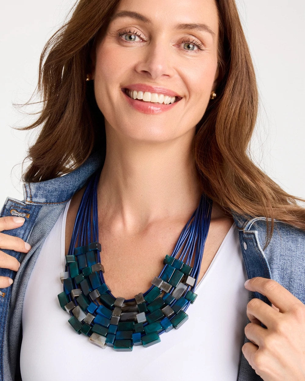 Chico's New | Chico's Originals Resin Square Corded Necklace