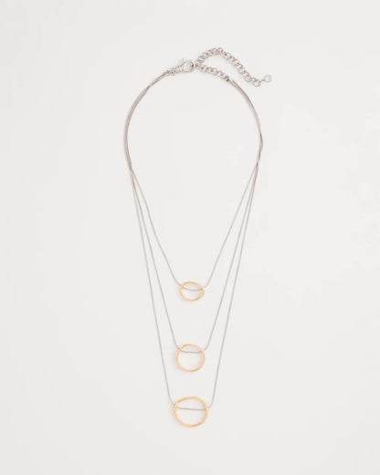 Chico's Customer Favorite | Mixed Metal Triple Circle Pendant Necklace