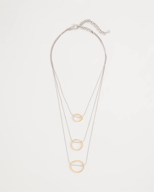 Chico's Customer Favorite | Mixed Metal Triple Circle Pendant Necklace