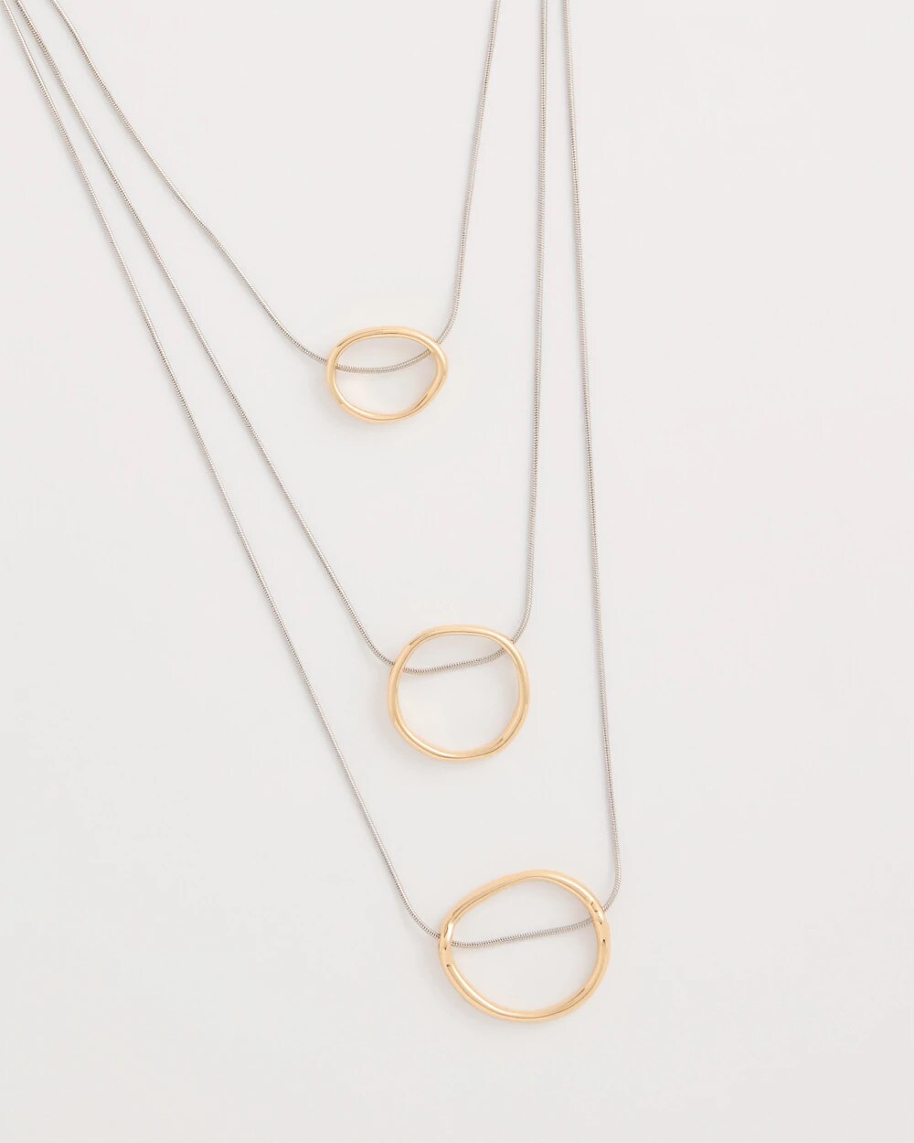 Chico's Customer Favorite | Mixed Metal Triple Circle Pendant Necklace