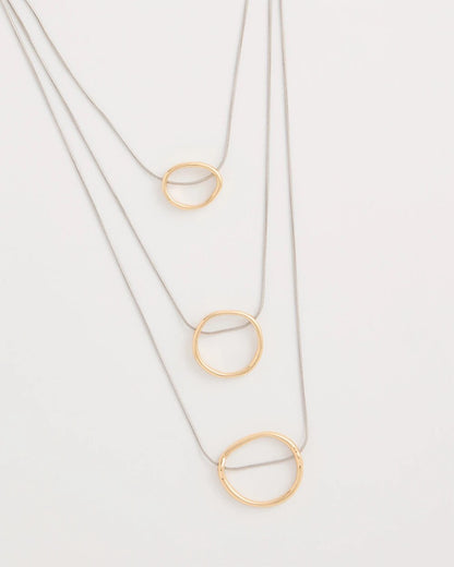 Chico's Customer Favorite | Mixed Metal Triple Circle Pendant Necklace