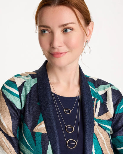 Chico's Customer Favorite | Mixed Metal Triple Circle Pendant Necklace