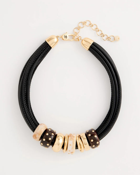 Chico's Smart Buy | Embellished Rings Corded Necklace