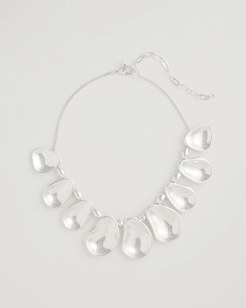 Chico's Essential | Shiny Silvertone Bib Necklace