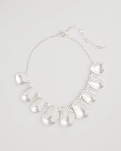 Chico's Essential | Shiny Silvertone Bib Necklace