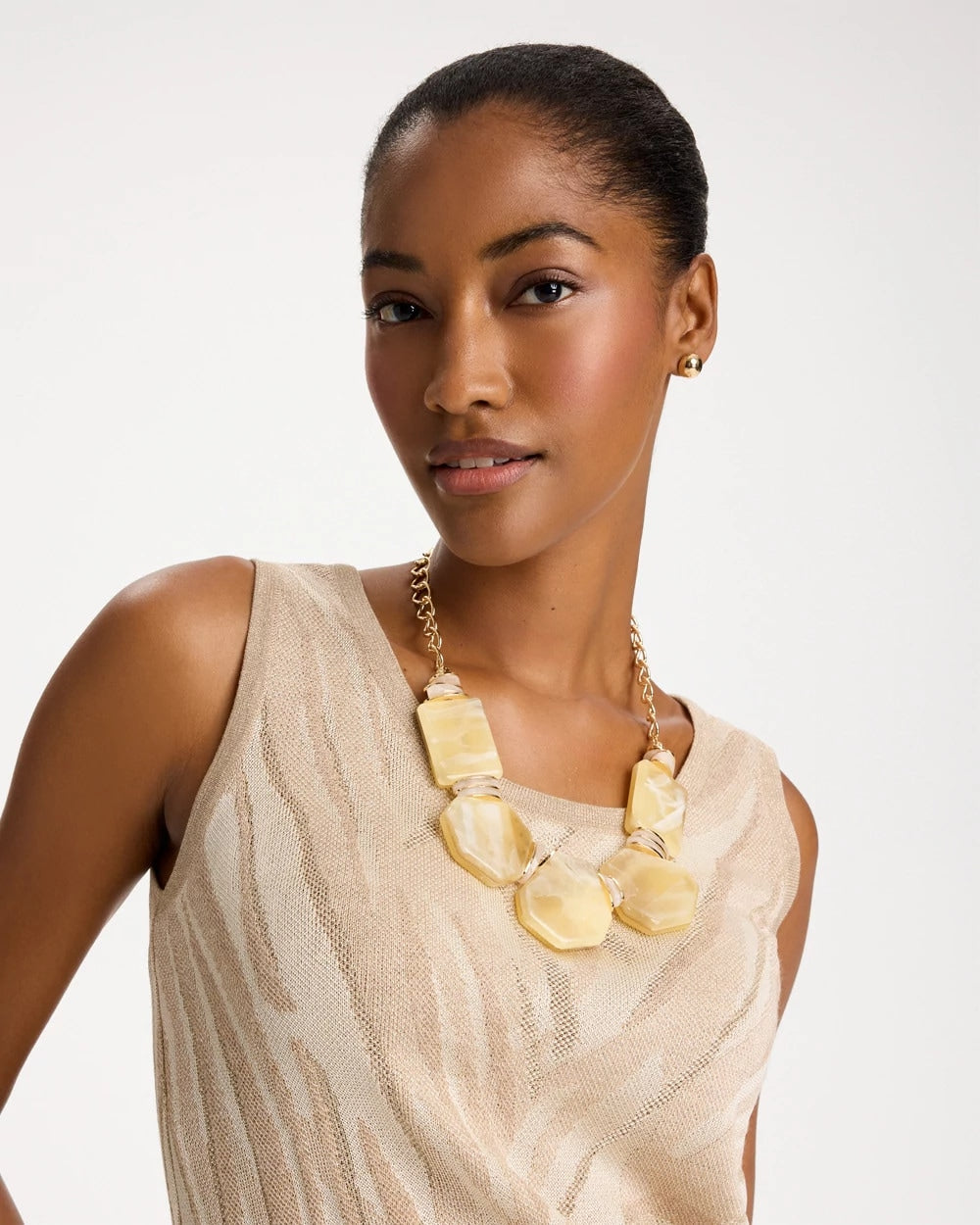 Chico's Best Seller | Chico's Originals Neutral Stone Bib Necklace