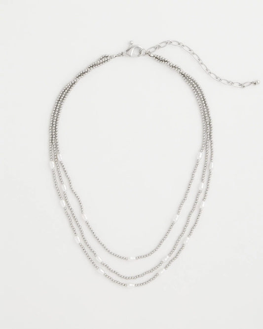 Chico's Discount | Pearlescent Bead Ball Short Necklace
