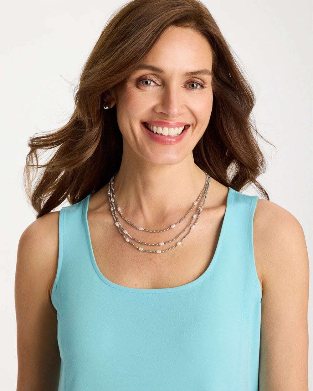 Chico's Discount | Pearlescent Bead Ball Short Necklace
