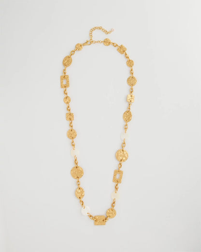 Chico's Trusted | Pearl Hammered Long Necklace