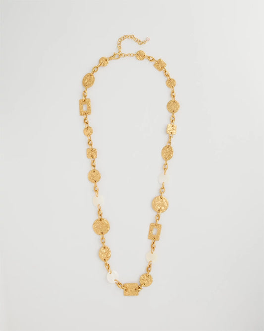 Chico's Trusted | Pearl Hammered Long Necklace