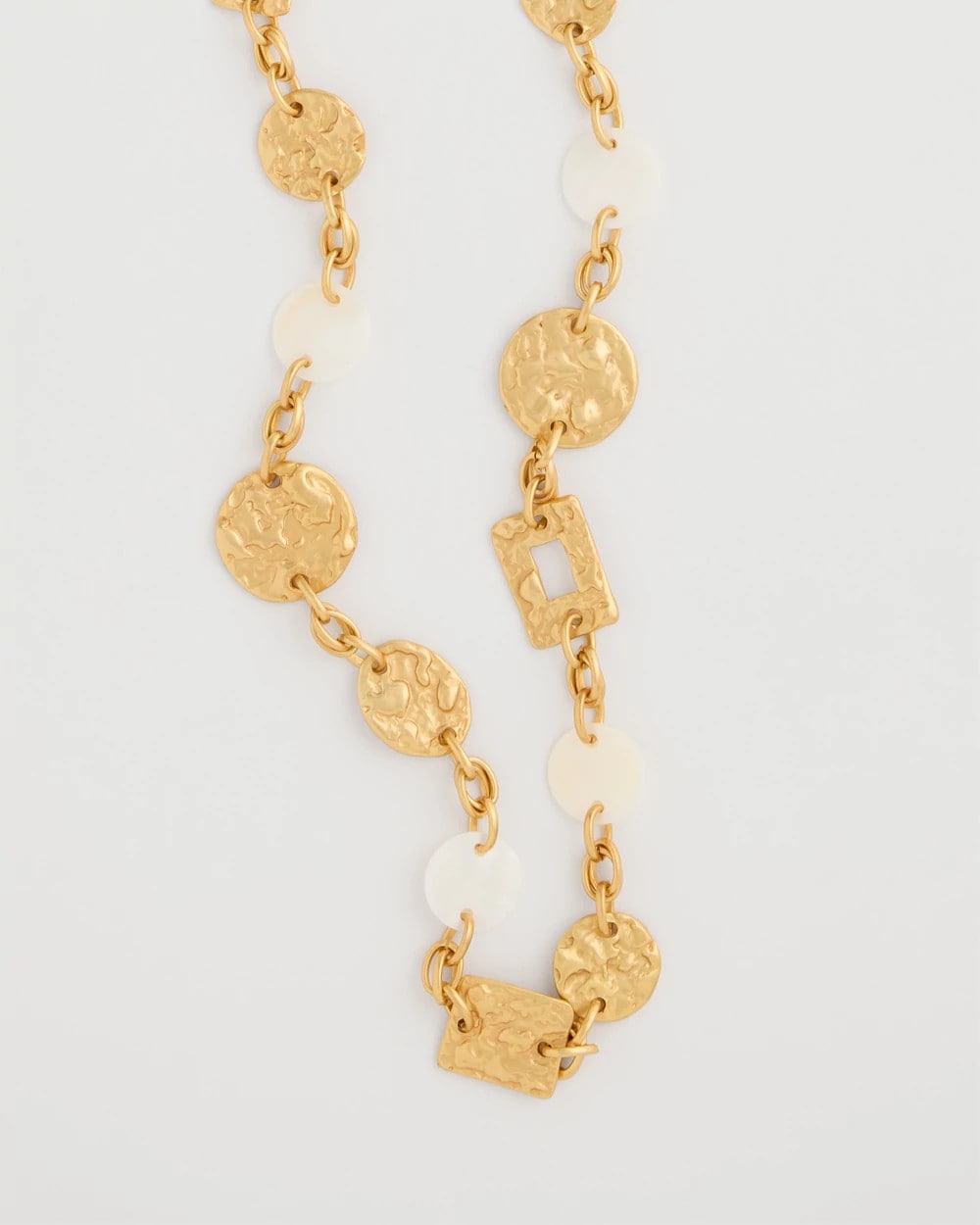 Chico's Trusted | Pearl Hammered Long Necklace