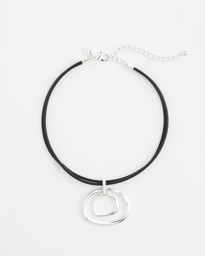 Chico's Customer Favorite | Silver Tone Rings Pendant Necklace
