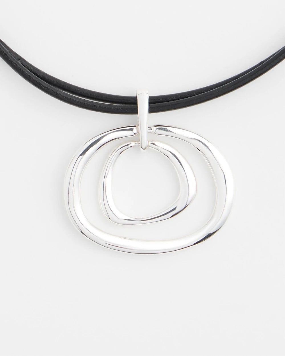 Chico's Customer Favorite | Silver Tone Rings Pendant Necklace