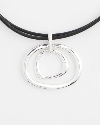 Chico's Customer Favorite | Silver Tone Rings Pendant Necklace