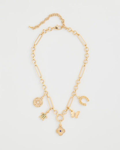Chico's Best Price | Shiny Goldtone Novelty Charm Necklace