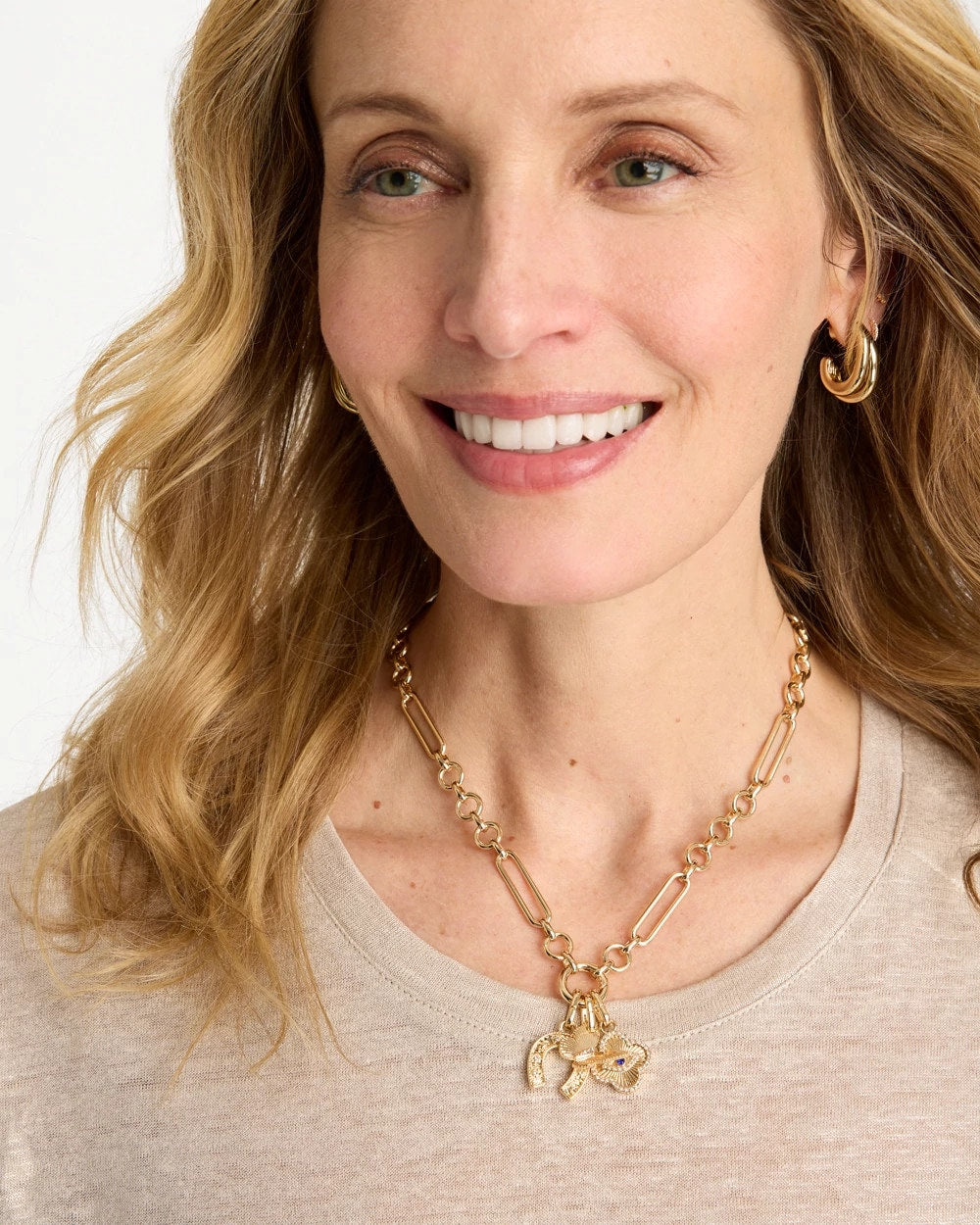 Chico's Best Price | Shiny Goldtone Novelty Charm Necklace