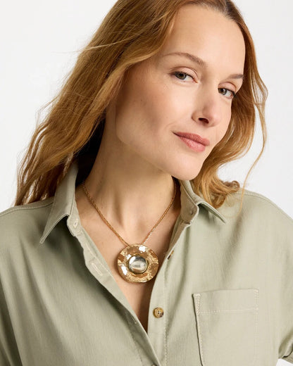 Chico's Recommended | Green Gold Short Pendant Necklace