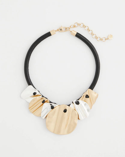 Chico's Everyday | Crinkle Mixed Metal Bib Necklace