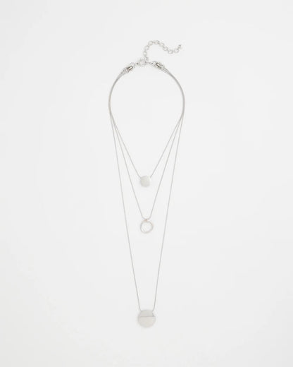 Chico's Essential | Silver Triple Pendant Necklace