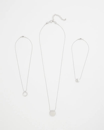 Chico's Essential | Silver Triple Pendant Necklace