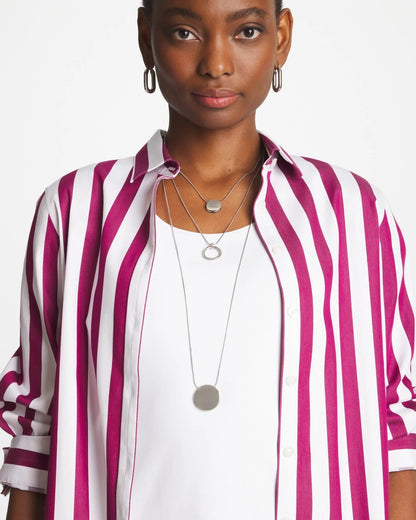 Chico's Essential | Silver Triple Pendant Necklace