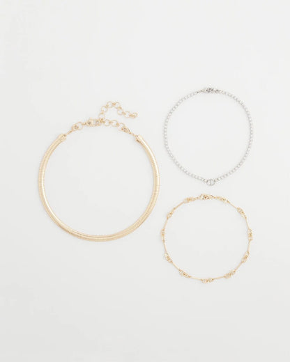 Chico's Customer Favorite | Mixed Metal Link Triple-Strand Necklace