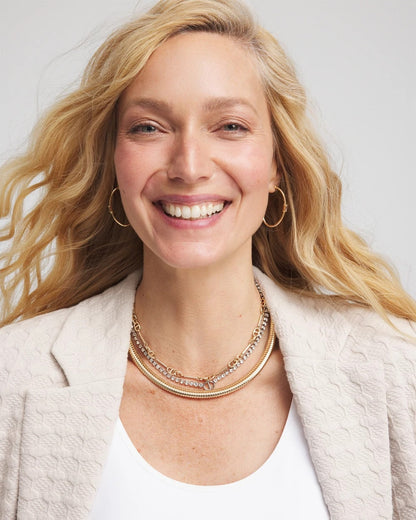 Chico's Customer Favorite | Mixed Metal Link Triple-Strand Necklace