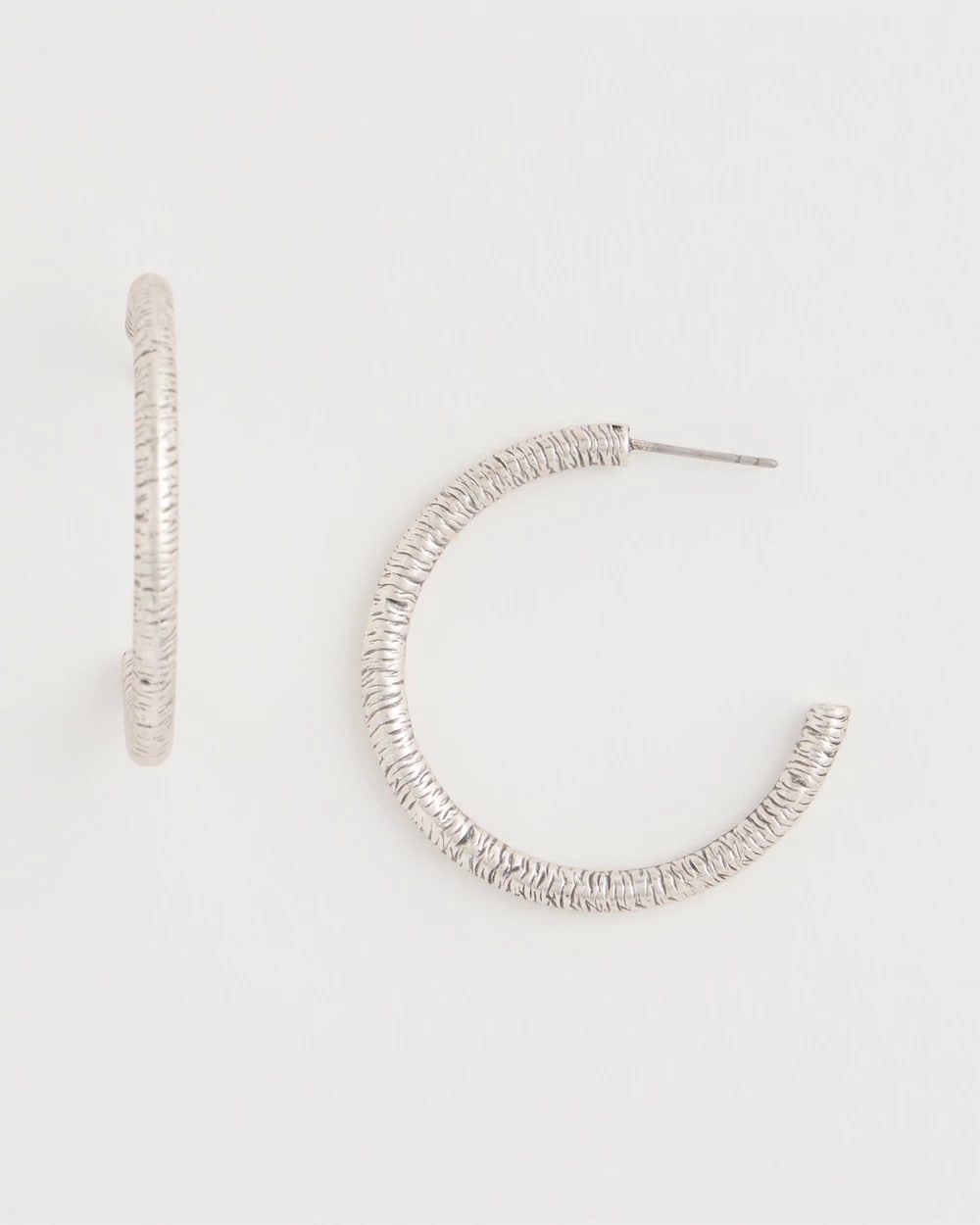 Chico's Latest | Silvertone Textured Hoop Earrings