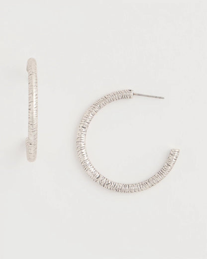 Chico's Latest | Silvertone Textured Hoop Earrings