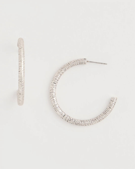Chico's Latest | Silvertone Textured Hoop Earrings